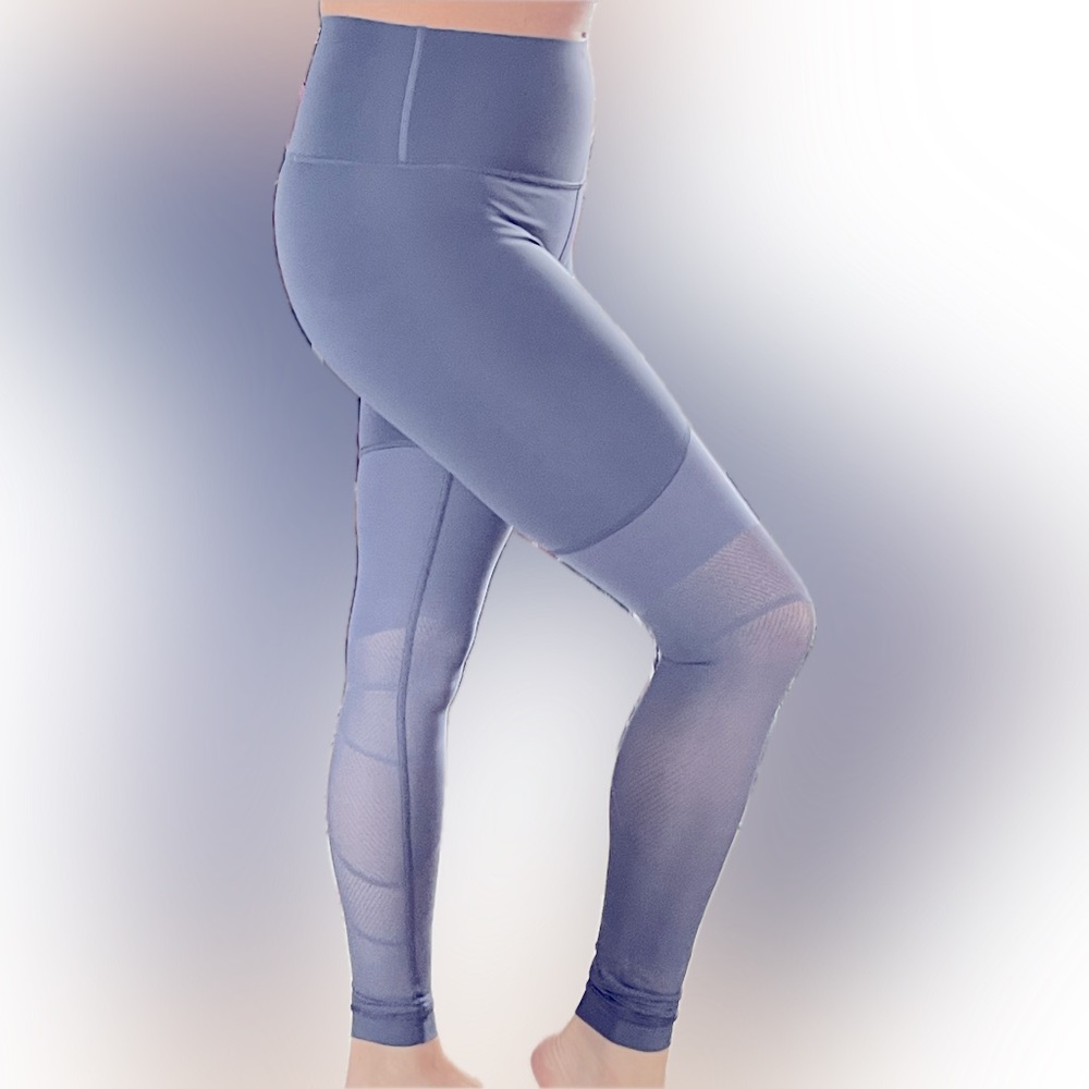 EUC Lululemon Sheer Will HR Tight 28" Pulse Size 2 Stone Blue High Rise Legging